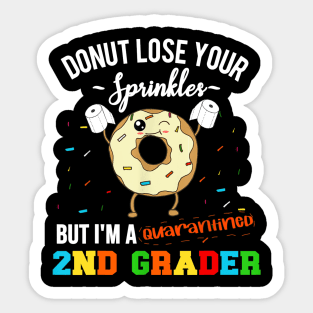 2nd Grade Back to School Quarantine Funny Donut Second Grade Sticker